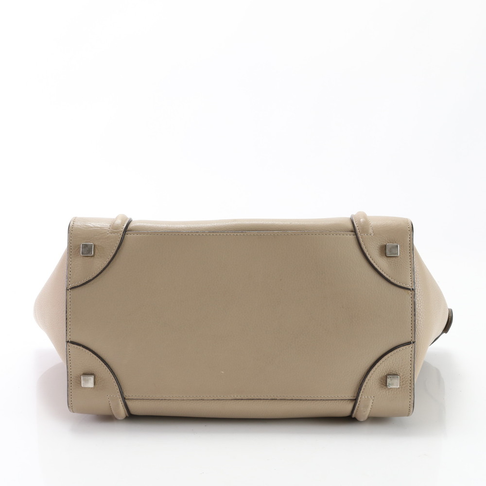 Celine Luggage Mini Shopper Leather Tote Bag Greige - Picture 7 of 16